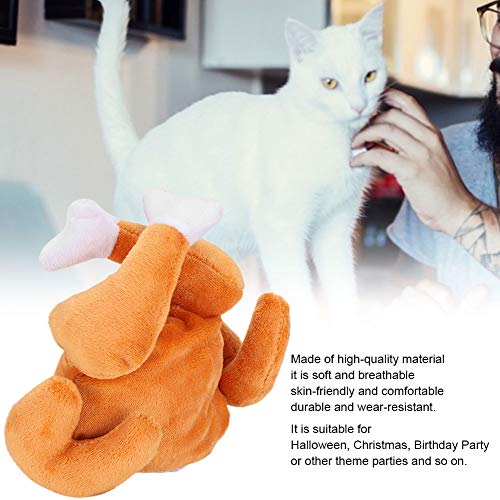 Gorro con Patas de Pollo, Resistente Al Desgaste, Cómodo, Ajustable, para Mascotas, Interesante para Gatos, para Navidad, para Fiestas de Cumpleaños para Perros(Gorra de baqueta, Talla única)