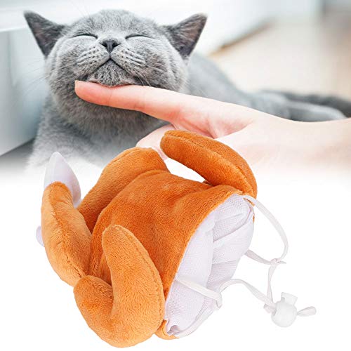 Gorro con Patas de Pollo, Resistente Al Desgaste, Cómodo, Ajustable, para Mascotas, Interesante para Gatos, para Navidad, para Fiestas de Cumpleaños para Perros(Gorra de baqueta, Talla única)