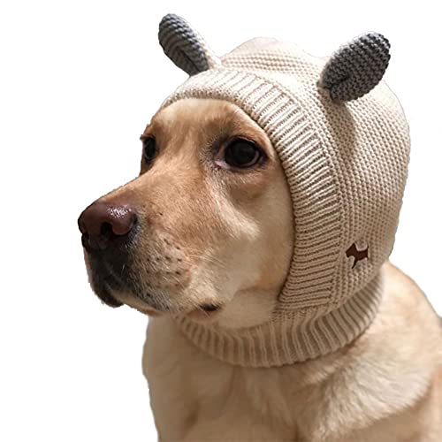 Gorro De Punto para Mascotas, Gorro De Invierno Cálido para Perros, Calentador De Cuello Y Orejas, Gorro De Perro, Disfraz De Conejo, Apto para Perros Grandes De 30-50 Kg