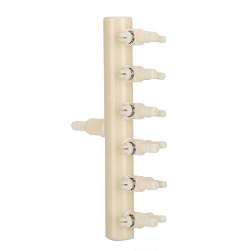 GOTOTOP Divisor de Flujo de Aire de Acuario 2PCS, Distribuidor de Bomba de Aire de plástico Conector de válvula de Control de tubería de oxígeno de 2 vías 4 vías 6 vías(6 Way)