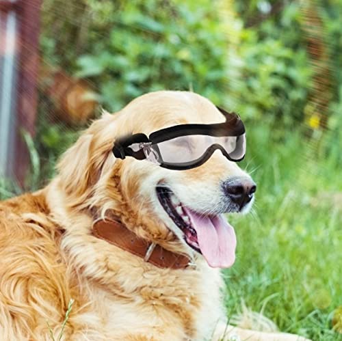 GOTOTOP Gafas para Perros, protección para los Ojos Anti-UV Gafas de Sol para Cachorros Gafas de Sol Impermeables a Prueba de Viento antivaho(Transparente)