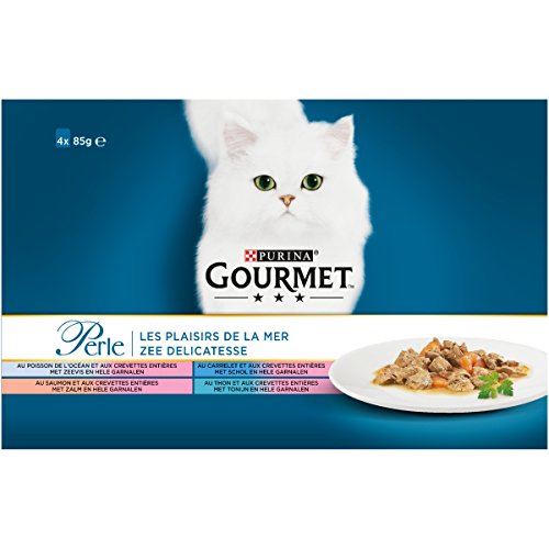 Gourmet Perle repas para Gato Adulto 4 x 85 g Talla & Saveur Elegir – Lote de 12 (48 Bolsas fraîcheurs fraîcheurs)