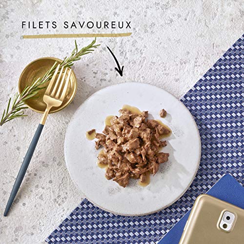 Gourmet Perle repas para Gato Adulto 4 x 85 g Talla & Saveur Elegir – Lote de 12 (48 Bolsas fraîcheurs fraîcheurs)