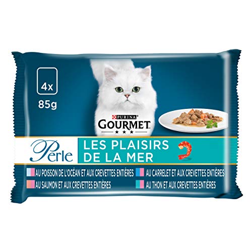 Gourmet Perle repas para Gato Adulto 4 x 85 g Talla & Saveur Elegir – Lote de 12 (48 Bolsas fraîcheurs fraîcheurs)