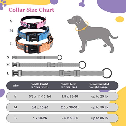 Grand Line Collar Perro Reflectante con Hebilla Seguridad Collar Ajustable Nailon Collar Acolchado de Neopreno Suave Mascotas Perros Cachorro Pequeñas Medianas Grandes (Cuello 28-40cm, Rosa)