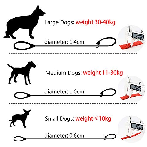 Grand Line Correa de Perro Nylon Cuerda de Entrenamiento Ajustable Reflectantes para Perros Pequeños, Medianos, Grandes y Extra - 0.6cm de Diámetro x 150cm de Largo(Roja)