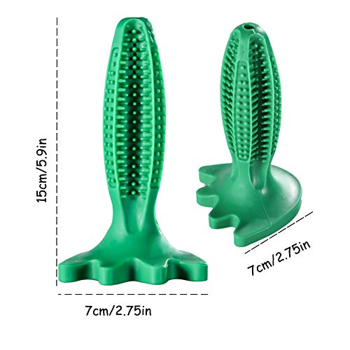 Grneric Cepillos de Dientes para Perros, Caucho Juguetes Perro Masticar, Dog Toothbrush Palo, Limpieza de higiene Dental Cuidado Oral para Mascotas (Verde)