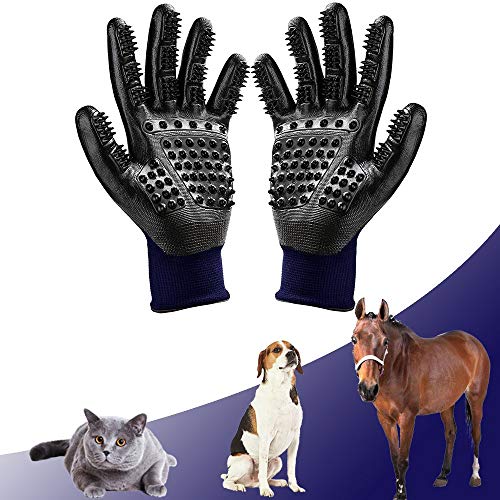 Guantes para mascotas NC Masaje de baño Multifuncional Gato Perro Caballo Rolling Guantes Amazon Transfronteriza Ventas Directas de Fábrica (Un par de guantes, Par Azul)