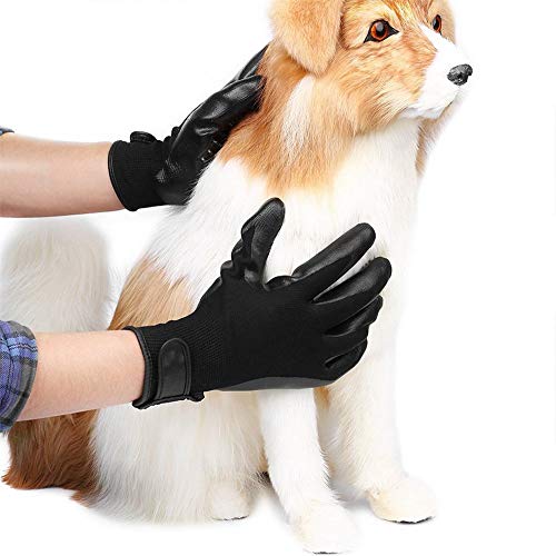 Guantes para mascotas NC Masaje de baño Multifuncional Gato Perro Caballo Rolling Guantes Amazon Transfronteriza Ventas Directas de Fábrica (Un par de guantes, Par Azul)