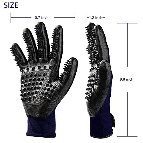 Guantes para mascotas NC Masaje de baño Multifuncional Gato Perro Caballo Rolling Guantes Amazon Transfronteriza Ventas Directas de Fábrica (Un par de guantes, Par Azul)