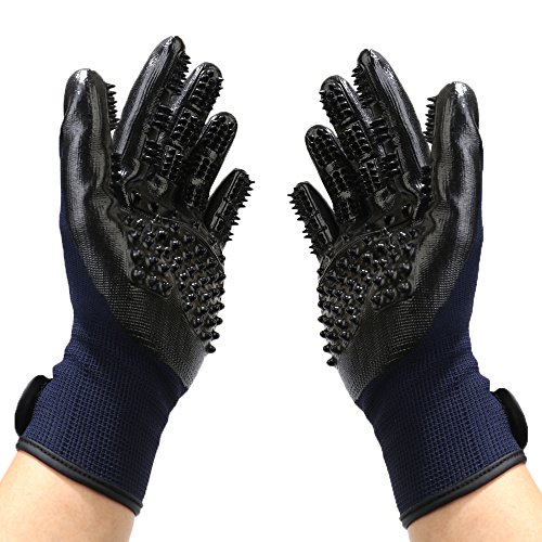 Guantes para mascotas NC Masaje de baño Multifuncional Gato Perro Caballo Rolling Guantes Amazon Transfronteriza Ventas Directas de Fábrica (Un par de guantes, Par Azul)