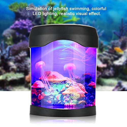 Gugxiom Pecera pequeña Betta, Mini pecera Acuario USB pecera para Sala de Estar para Regalo para el hogar para decoración