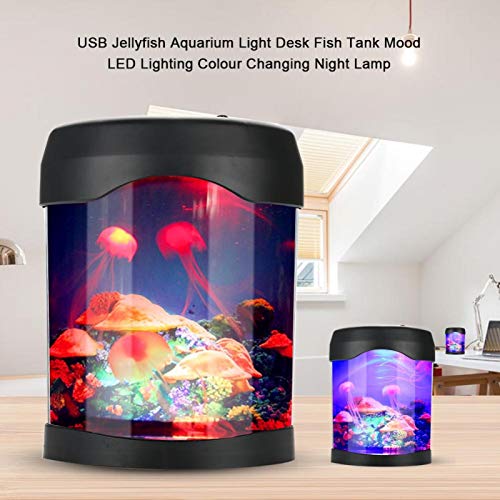 Gugxiom Pecera pequeña Betta, Mini pecera Acuario USB pecera para Sala de Estar para Regalo para el hogar para decoración