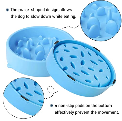 GWL Cuenco de Lenta Alimentación para Perros, Slow Eating Dog Bowl, Tazón de Antideslizante Interactivo Saludable Alimentador para Evitar el Ahogo y Comer Demasiado para Perros y Gatos (Negro)