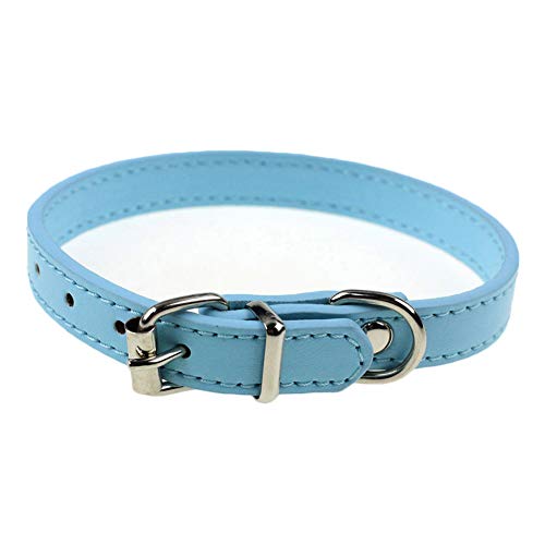 H87yC4ra Collar De Piel Sintética Para Mascotas, Correa De Cuello Con Hebilla Ajustable Para Perro Pequeño, Cachorro, Gato, Decoración Para Mascotas Blanco S