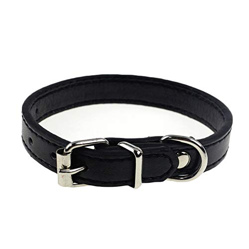 H87yC4ra Collar De Piel Sintética Para Mascotas, Correa De Cuello Con Hebilla Ajustable Para Perro Pequeño, Cachorro, Gato, Decoración Para Mascotas Blanco S