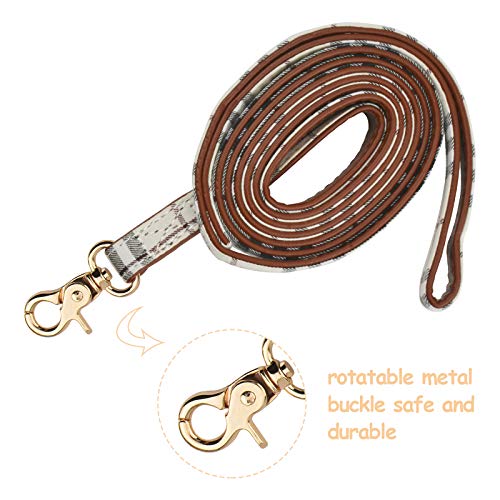 HACRAHO Conjunto de collar y correa para perro, 3 collares ajustables con campana para cachorros, gatos, pañuelo clásico a cuadros para perros, cachorros y gatos para caminar al aire libre