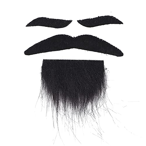 Halloween Dress Up Pirata Barba, bigote artificial autoadhesivo para cejas, para disfraz de Halloween, Navidad, fiesta de amigos (tarjeta de papel verde)