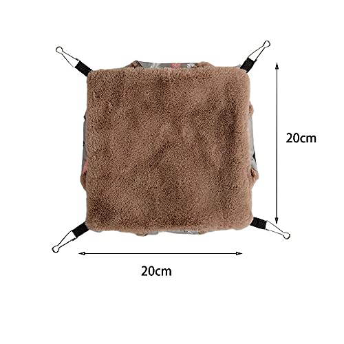 Hamaca para Animales Pequeños,Hamaca Hamster,Hamaca para Mascotas de Doble Capa con 4 Ganchos ,20x20cm,Adecuado para Jaulas de Mascotas, Hurones, Ardillas, Conejillos de Indias para Jugar y Dormir