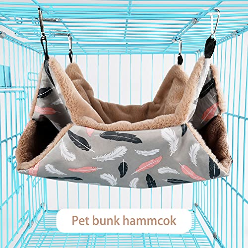 Hamaca para Animales Pequeños,Hamaca Hamster,Hamaca para Mascotas de Doble Capa con 4 Ganchos ,20x20cm,Adecuado para Jaulas de Mascotas, Hurones, Ardillas, Conejillos de Indias para Jugar y Dormir