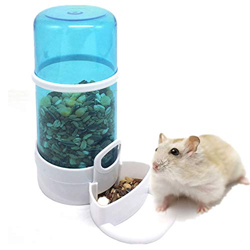 hanbby Comederos Hamster Comedero Automático Tazón De Comida para Conejillo De Mascotas Comederos Hámster Alimentador Automático Blue