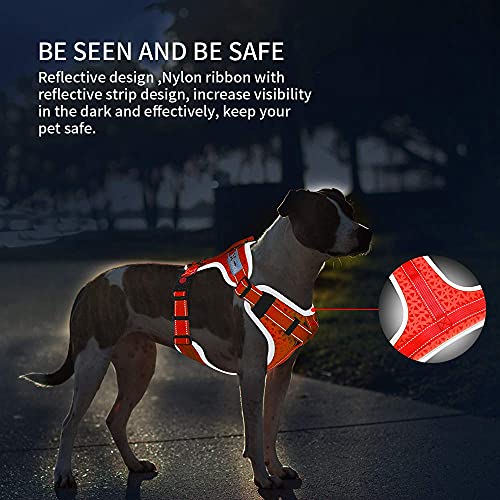 HAPPY HACHI Arnes Perro Chalecos Reflectantes Perros Pequeño Mediano Grande Ligero con Mango Nylon para Caminar Entrenamiento(XS Rojo)