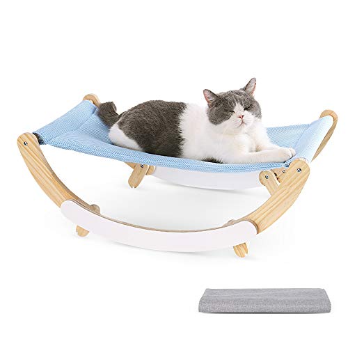 HAPPY HACHI Cama para Gatos 2 en 1, Cuvea Suave Lavable para Gato Pequeño Interior, con 2 Alfombrillas Suaves Reemplazables para Invierno Verano