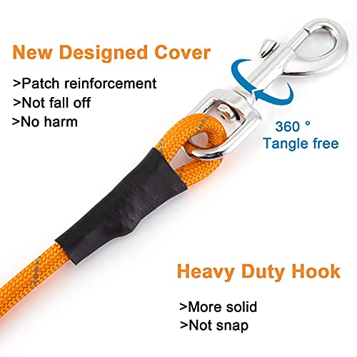 HAPPY HACHI Correa de Adiestramiento para Perros 5m, Larga Correas Caninas Nylon Reflectante Resistente para Camping Paseo, Naranja