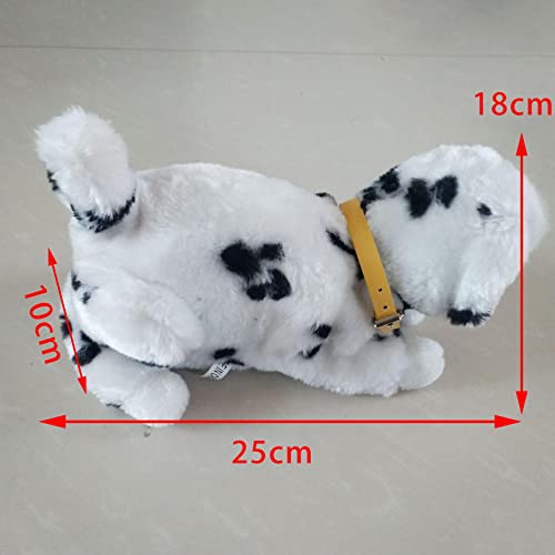 Harilla Juguetes eléctricos para Perros de Peluche, Colas temblorosas, Cabeza giratoria, compañía interactiva, Funciona con Pilas, Perro Mascota electrónico - Perro dálmata