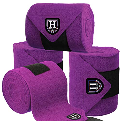 Harrison Howard Essential Horse - Juego de 4 vendas para piernas de polo, color morado