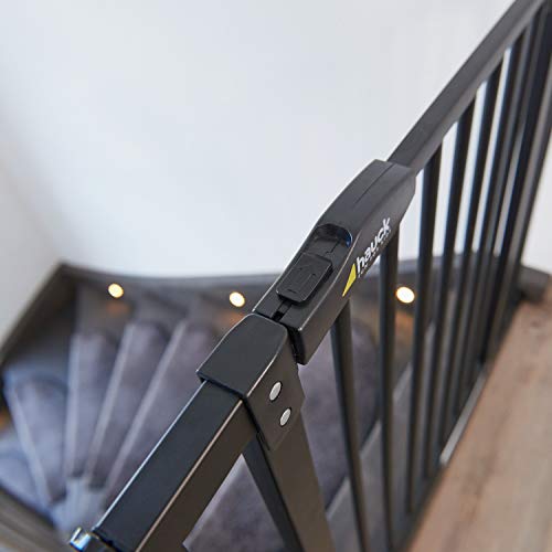 Hauck Barrera de Seguridad de Niños para Puertas y Escaleras Close N Stop Safety incl. Extension 21 cm, Sin Agujeros, 96 - 101 cm, Metal, Negro