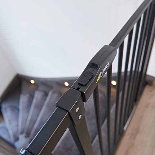 Hauck Barrera de Seguridad de Niños para Puertas y Escaleras Close N Stop Safety incl. Extension 9 cm, Sin Agujeros, 84 - 89 cm, Metal, Negro