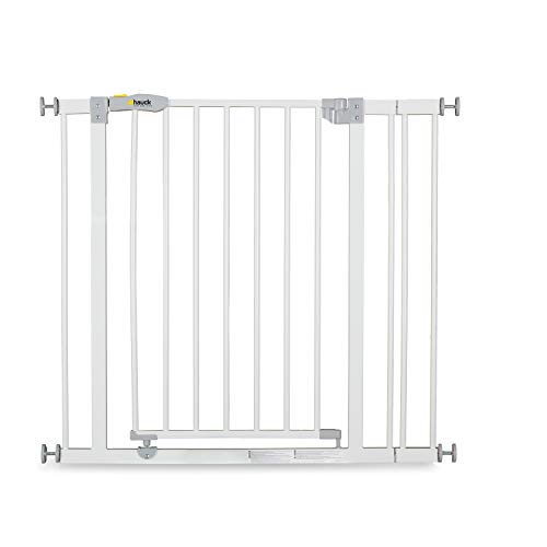 Hauck Barrera de Seguridad de Niños para Puertas y Escaleras Open N Stop Safety incl. Extension 9 cm, Sin Agujeros, 84 - 89 cm, Metal, Blanco