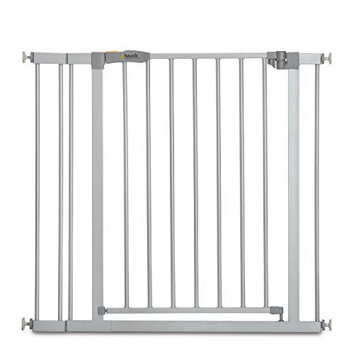 Hauck Barrera de Seguridad de Niños para Puertas y Escaleras Stop N Safe 2 Safety incl. Extension 9 cm, Sin Agujeros, 84 - 89 cm, Metal, Gris