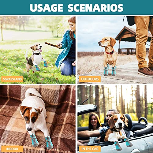 Havenfly Botas para Perros de 4 Piezas,Zapatos Impermeables para Perros con Correas Ajustables Reflectantes para Perros pequeños y medianos (1) (C, 3)