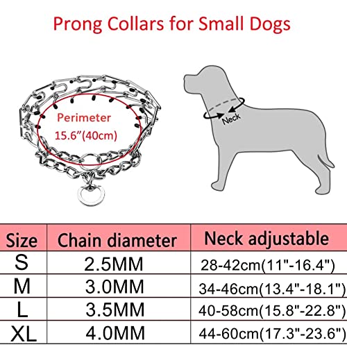 Havenfly Collar de Entrenamiento de Garra de Perro, Collar de estrangulamiento de Perro Ajustable Desmontable, Collar de Entrenamiento de Perro Grande Ajustable de Metal para Mascotas