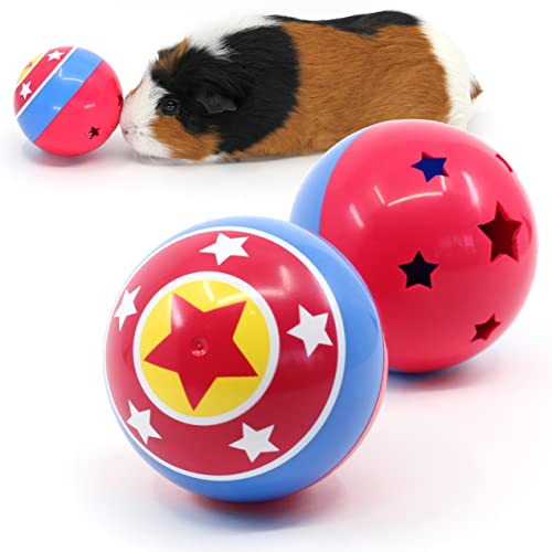 HAYPIGS Circus Theme TREAT BALL - Juguete de enriquecimiento 3 en 1 - Juguetes de conejo - Juguetes de hámster - Juguetes de conejillo de indias - Rompedor de aburrimiento de animales pequeños