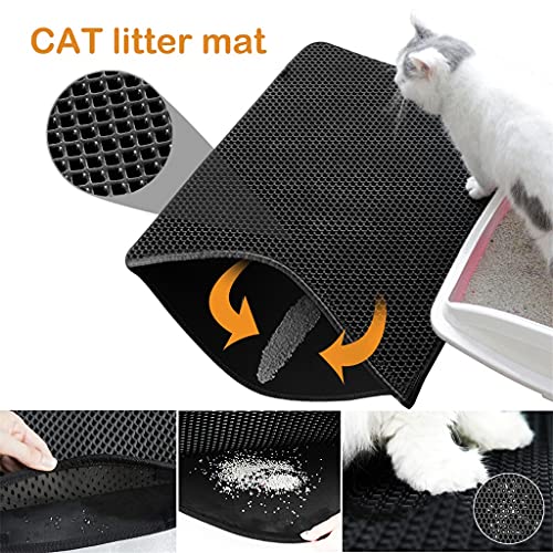 Hbao Alfombrilla de Arena para Gatos Plegable Doble, Trampa Impermeable para Mascotas, Antideslizante, Caja de Cama Grande para Mantener la Cama, filtros para Perros limpios, Producto para Capa