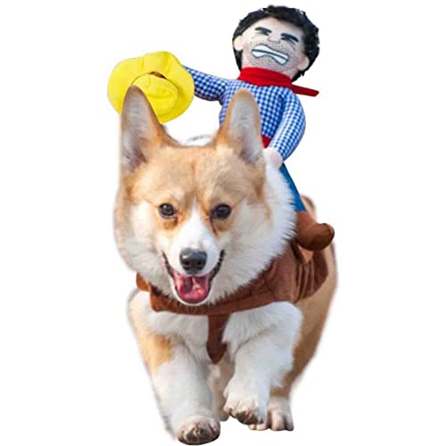 HealHeatersⓇ Traje Mascota Transformar Disfraces Caballo Montando Perros Ropa Suave Algodón Tela Disfraz Gracioso Navidad Halloween Festival Uniforme para Boda Año Nuevo