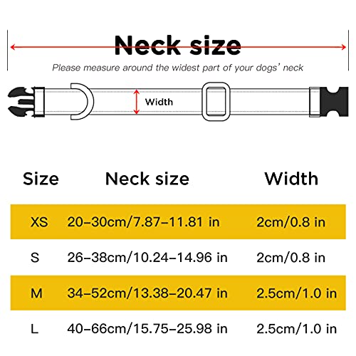 HEELE Collar Perro, Collar para Perro Extra Pequeño, Collar Nylon Reflectante Neopreno Forrado Ajustable para Perro Pequeño, Negro, XS