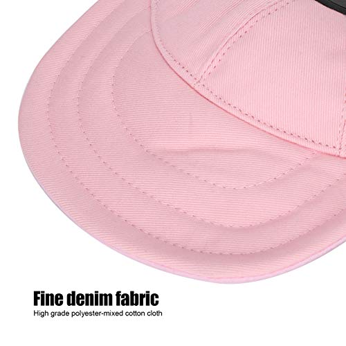 HEEPDD Gorra de béisbol para Mascotas, Gorra Deportiva Rosa para Perros, Gorra con Visera, Sombrero de Viaje de Verano Ajustable con Orificios para Las Orejas para Cachorros, Accesorios(Rosa L)