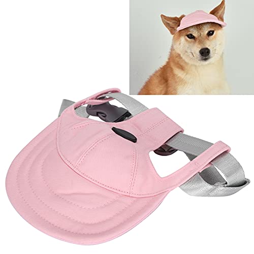 HEEPDD Gorra de béisbol para Mascotas, Gorra Deportiva Rosa para Perros, Gorra con Visera, Sombrero de Viaje de Verano Ajustable con Orificios para Las Orejas para Cachorros, Accesorios(Rosa L)