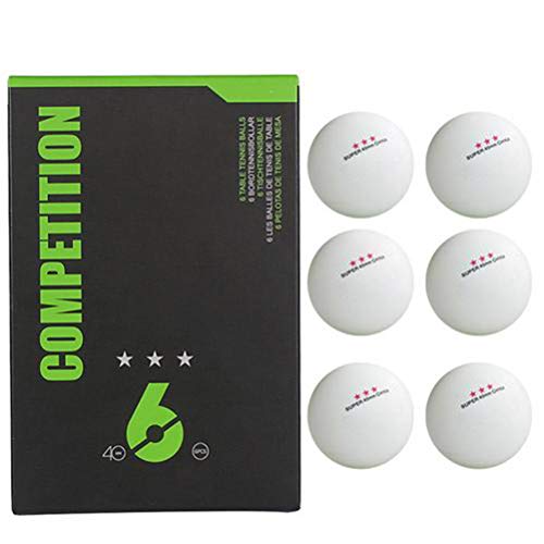 HEITIGN 6Pcs Pelota de Ping Pong Pelota de Tenis de Mesa de Plástico Pelota de Entrenamiento 40 Mm