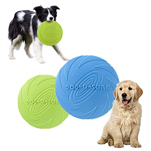 HENGBIRD Frisbee Disc, 2 unidades, disco volador de goma, juguete interactivo para perros, para perros grandes