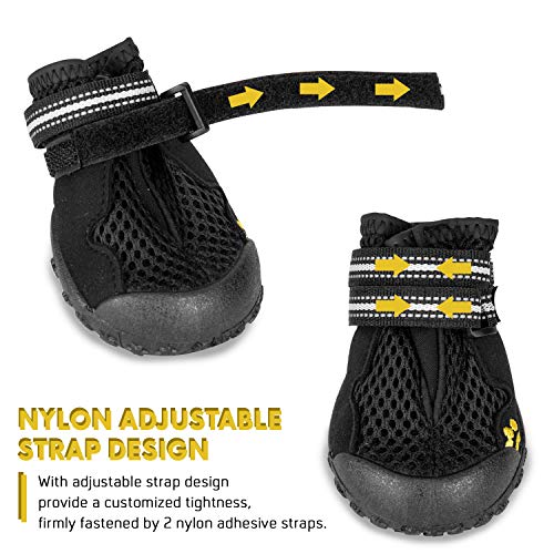 Hengu Botas Protectoras de la Pata del Perro, Zapatos Antideslizantes para Mascotas con Diseño de Hebilla Nylon para Escalada, Largas Caminatas, Caminata de Invierno