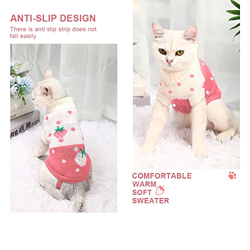 Hillylolly Jersey de Punto para Gatos, Ropa para Mascotas, Suéter de Perro Gato, Ropa Linda para Gatos, Chaleco para Gatos Sin Pelo, Ropa para Gatos Invierno, Mantener Caliente (M)