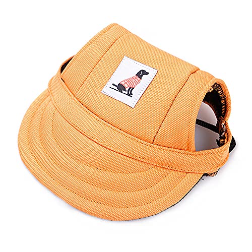 Himlaya Gorra de Béisbol del Perro para Mascota Protector Solar Gorra de Visera para Deportes al Aire Libre, Sombrero Ajustable para Perros Grandes, medianos y pequeños (M,Naranja)