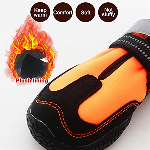 HJLINA 4pcs Zapatos de Perro pequeños medianos Grandes Botas de Perro Grandes Calcetines Impermeables Cubiertas de Perro Reflectantes Antideslizantes for Labrador Golden Retriever Botas de Perro