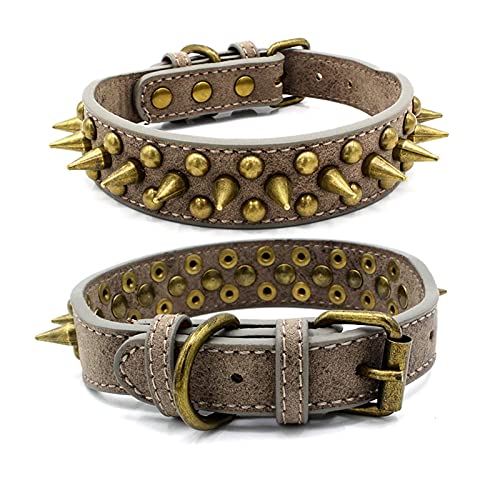 HMGANG Collar de Perro con Tachuelas 1 UNID Perro DE Cuero Tachuelas Punk Punk para pequeños Perros MEDIANDO Perros Mejores Pet Collar ANTRIENTE PETRY PETRY PETRYS CUELDOG BIENTOG