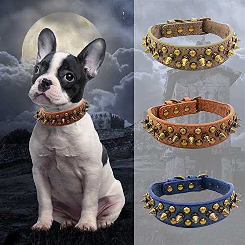 HMGANG Collar de Perro con Tachuelas Collar de Perro Punk Punk Spiked Spiked Remache Collares de Perro Picos Redondos Productos para Mascotas Durables para Perros pequeños/medianos/largas XS-XL